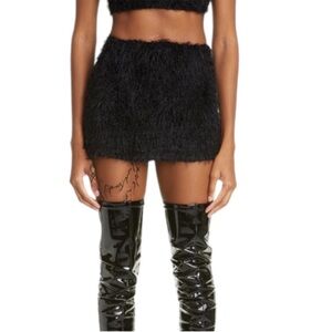 CAFE FORGOT × Shawna Wu Petals Feather Chenille Knit Miniskirt